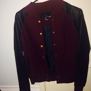 Maroon Varsity Jacket w/Leather