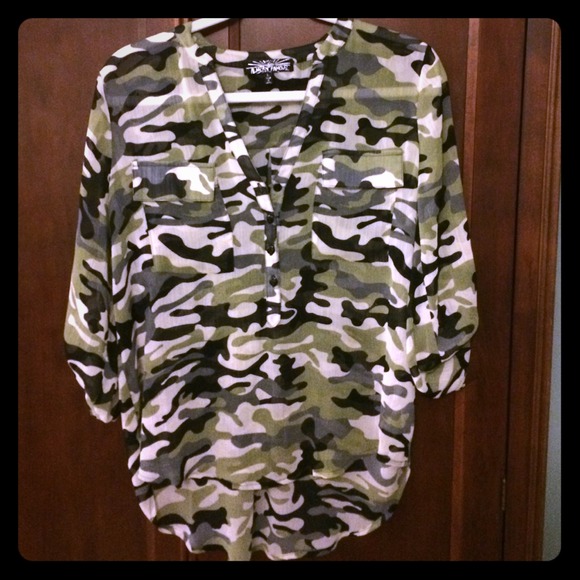 Sheer Camo print top