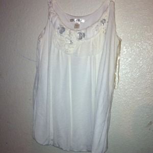 Satin jeweled tank top