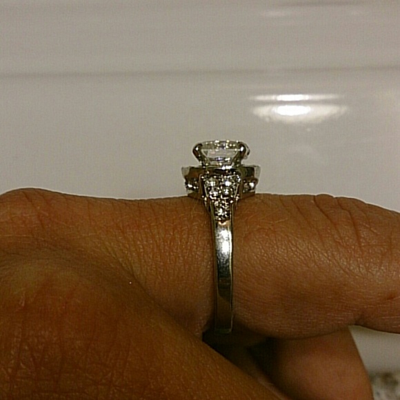 CZ PACKED SILVER PLATED RING - Picture 2 of 3