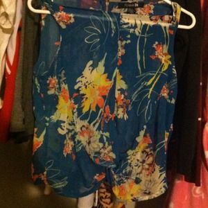 Floral sheer tank top