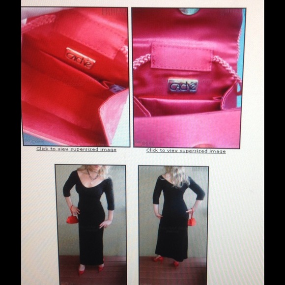 ⛔️SOLD⛔️🔻CACHE red satin evening bag - Picture 3 of 4