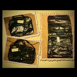 Black leather computer bags