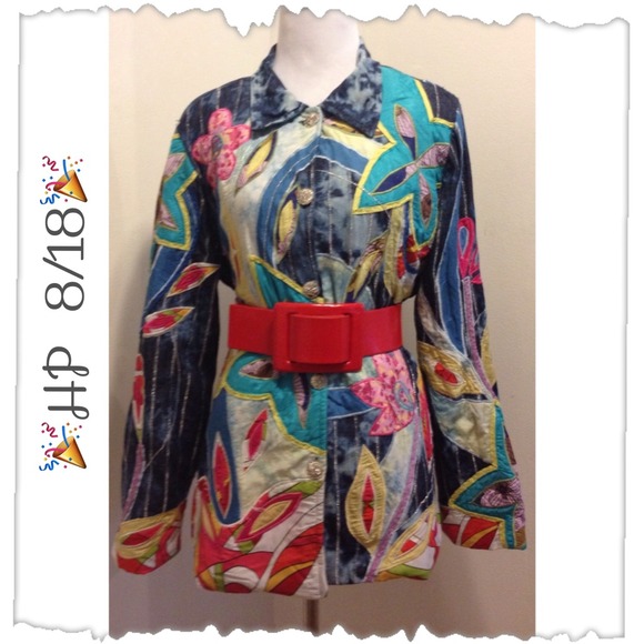 💐Vintage Draper's & Damon's Acid Wash Jean Blazer