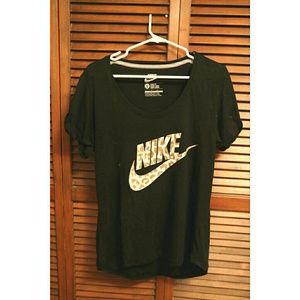 Cheetah print nike logo t shirt