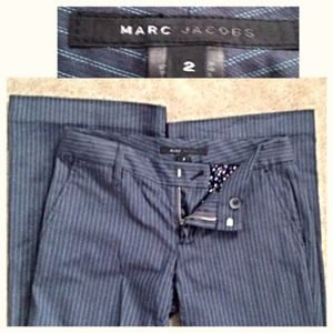 Marc Jacobs blue pinstripe editors pants