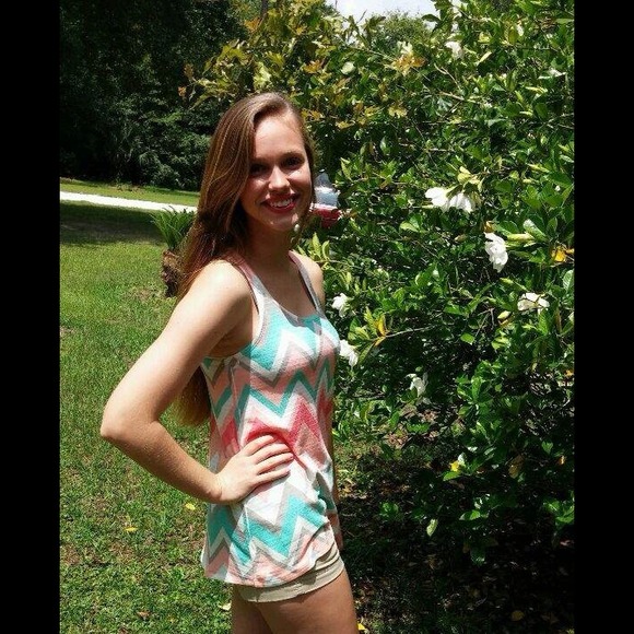 Chevron Print Racer Back Top - Picture 3 of 4