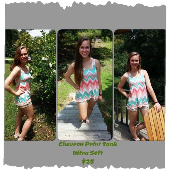 Chevron Print Racer Back Top - Picture 4 of 4