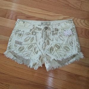 NWT Free People Shibori Denim Cut-Offs