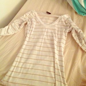 Gold and white stripe small shirt good as new