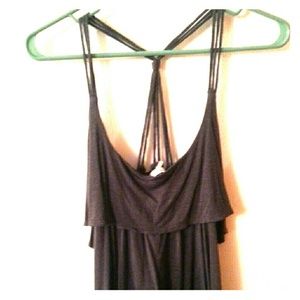 Cropped Grey Ruffled Top