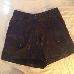 Diane von Furstenberg Leather Shorts