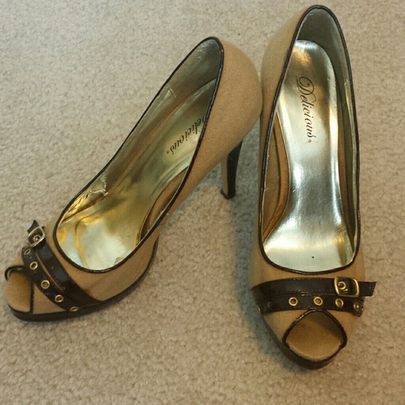 Brown Peep Toe Heels