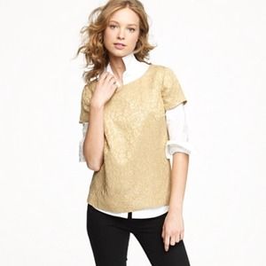 NWT J. Crew Metallic Foil Jacquard Top