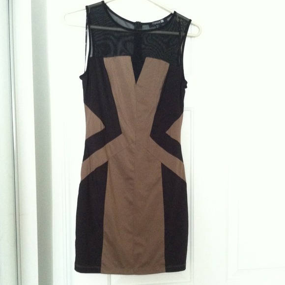 Black and brown mini dress