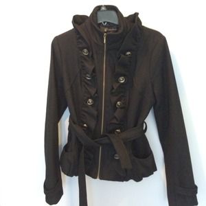 Wool coat with military styling