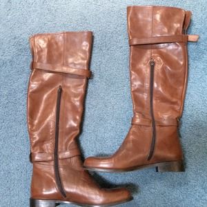 Soft brown leather boots from Garnet Hill