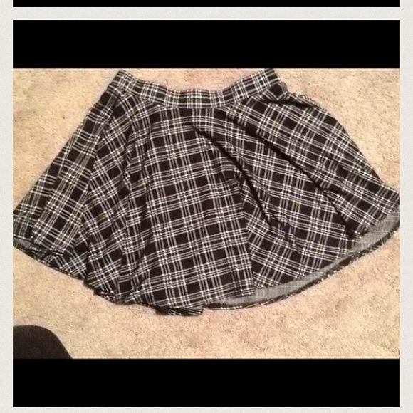 RESERVED . Black and white plaid skirt