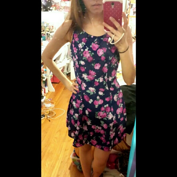 Floral dress - navy