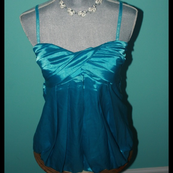 Satin Turquoise Top "Misope"