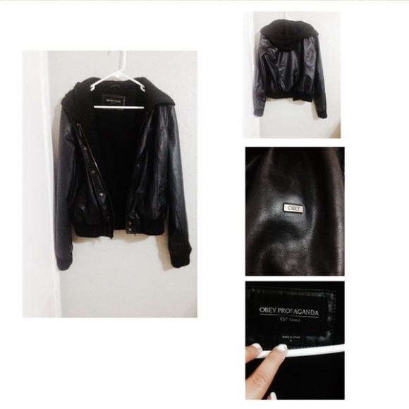 Obey leather jacket