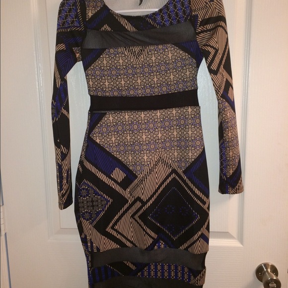 Bandage fit mesh detailing dress