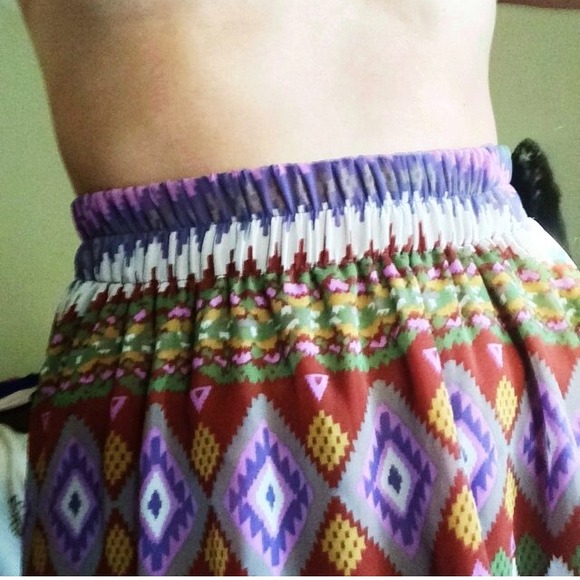 Tribal high low skirt