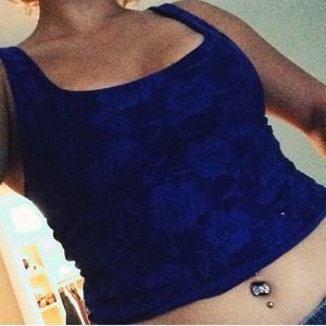 Royal blue lace crop top