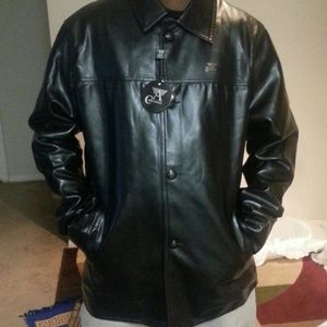 Men's new leather jacket