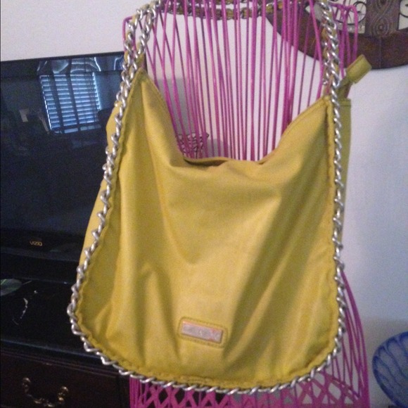 Melie Bianco bright yellow purse