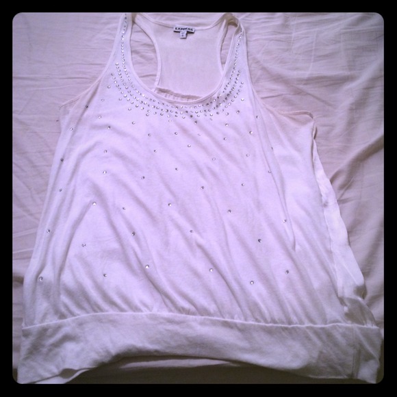 Rhinestone White Express Shirt