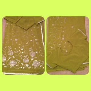 Olive Green Sari with Blouse