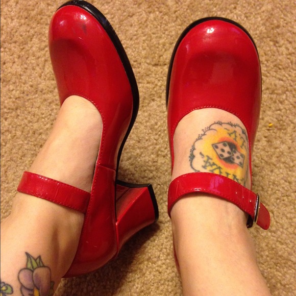Red Mary Janes