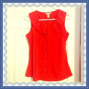 Banana republic silky ruffle top❤️💋❤️
