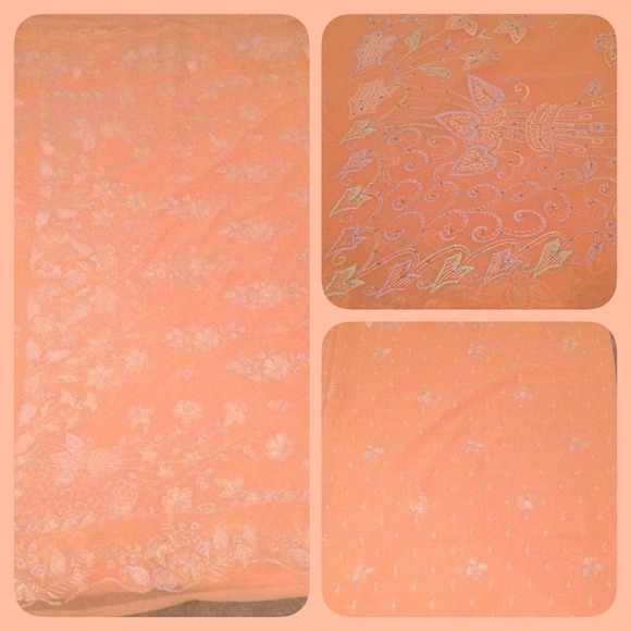 Peach Sari No Blouse