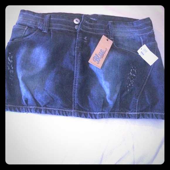 Blue Asphalt Jean Skirt - Picture 1 of 3