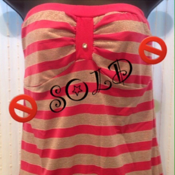 🚫Sold🚫 Pink stripe tube top