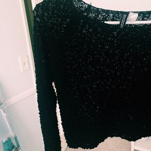 Black Knit Crop Sweater
