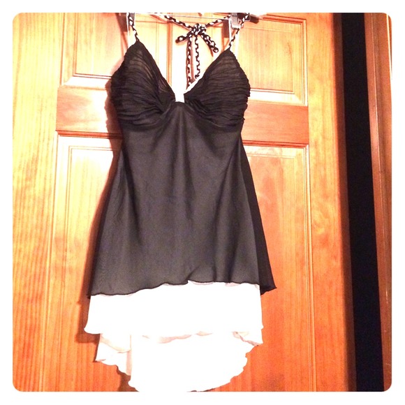 Black and white halter top