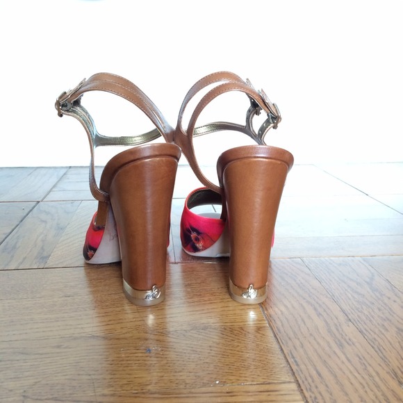 NWT Sam Edelman Orange Floral "Odetta" Sandal - Picture 2 of 4