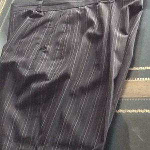 Black with pink & white stripe dress pants