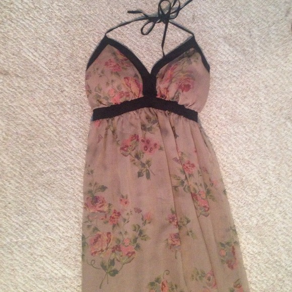 Taupe floral maxi
