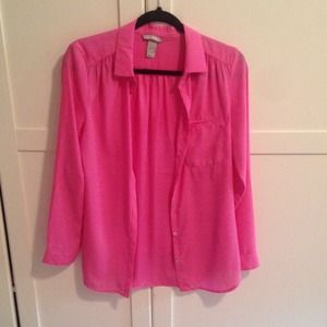 Button down. Hot pink. Size 6