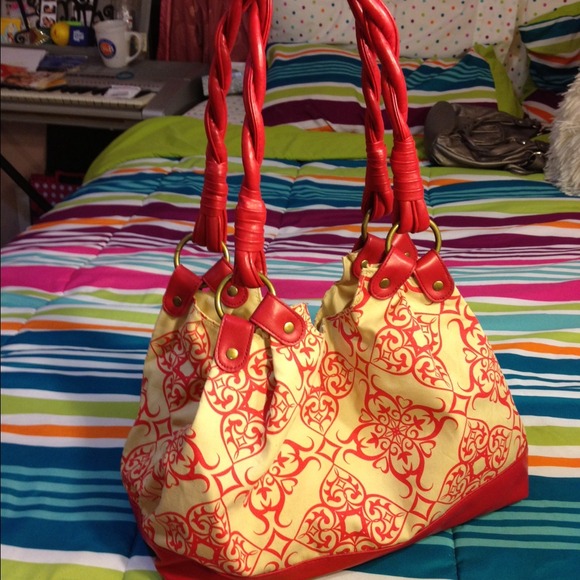 Red shoulder bag