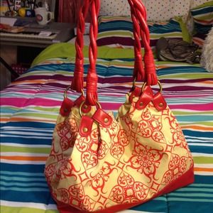 Red shoulder bag