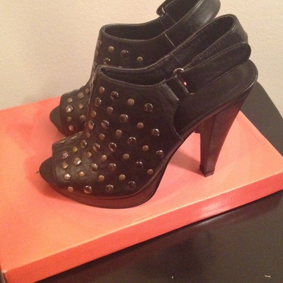 Black studded heels