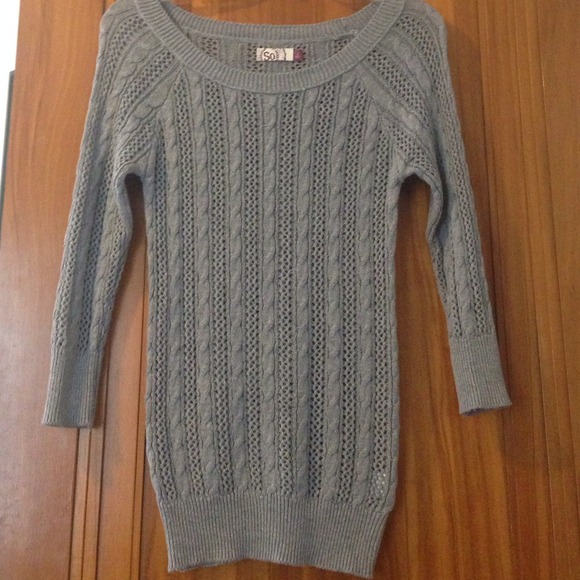 Grey crochet sweater