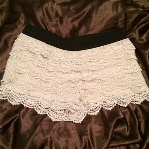 Ivory lace shorts