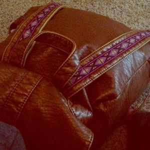 Faux leather backpack