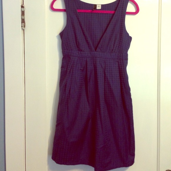 H&M Dresses & Skirts - SALE! H&M Navy dress with navy polka dots. Cute!